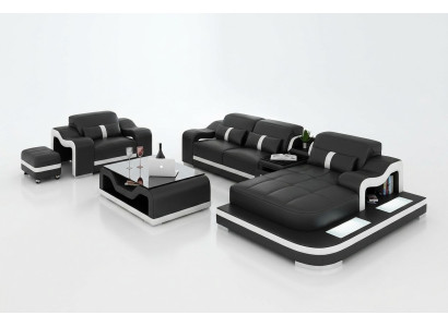 Living area corner sofa L-shape armchair set upholstery decoration modern sofa leather