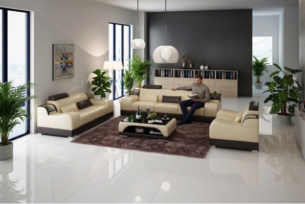Design sofa set 2x 3-seater set sofas upholstered couches modern couch