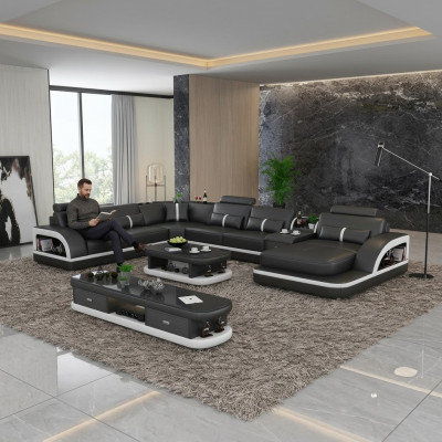 Leather sofa corner sofa set upholstery U-shape couch sofa design corner suite