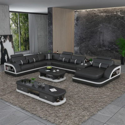 Leather sofa corner sofa set upholstery U-shape couch sofa design corner suite