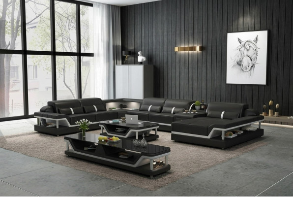 Designer seating landscape U-shape couch corner sofa upholstery suite corner suite
