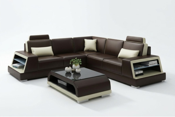 Corner sofa leather sofa upholstery living landscape sofa couch corner set L shape