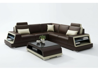 Corner sofa leather sofa upholstery living landscape sofa couch corner set L shape