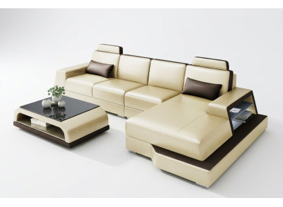 Sectional Sofa Living Landscape L Shape Upholstered Couch Leather Sofa Beige Sofas