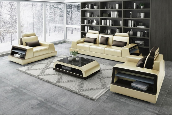 Modern sofa set couch sofa group suites 3+1+1 seater leather sofa