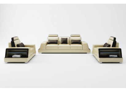 Modern sofa set couch sofa group suites 3+1+1 seater leather sofa