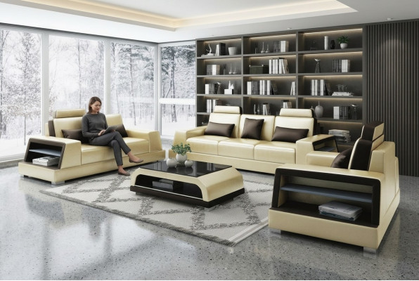 Sofa Couch Upholstery 3-Seater Leather Sofas Couches Seat Sets Three-Seater