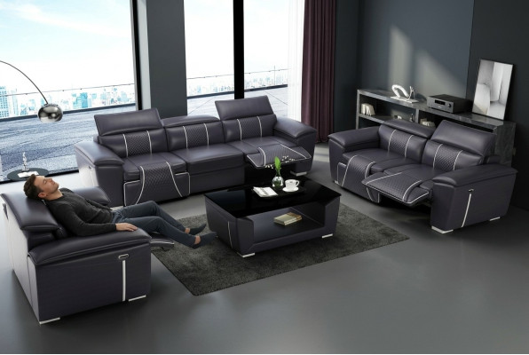 Classic 3-seater designer sofa upholstery sofas couches leather fabric textile new