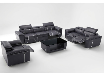 Classic 3-seater designer sofa upholstery sofas couches leather fabric textile new