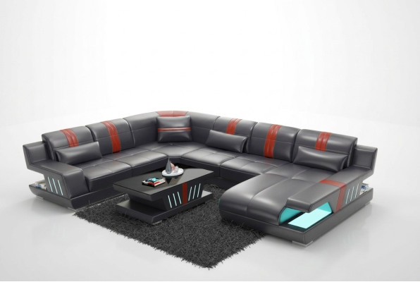Sofa U-Shape Leather Sofa Couch Living Area Suite Design Modern