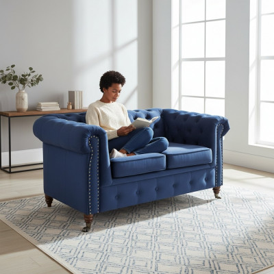 Designer 2-seater fabric sofas couches new Chesterfield couch upholstery