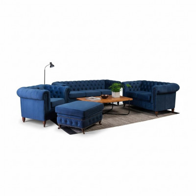 Designer sofa 3-seater Chesterfield couch upholstery sofas seating three-seater textile
