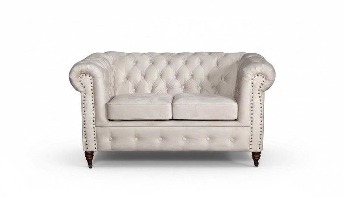 2-seater Chesterfield Sofa Fabric Upholstered Elegant Design Furniture
