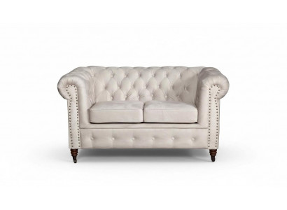 2-seater Chesterfield Sofa Fabric Upholstered Elegant Design Furniture