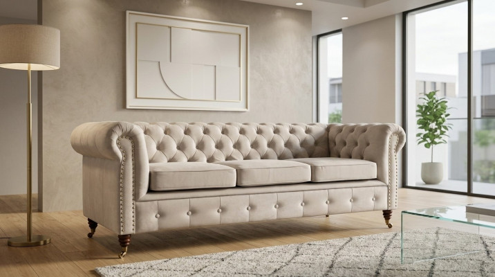 Design Chesterfield Sofa Set Sofa Couch Upholstery Set 3+2+1 Seater