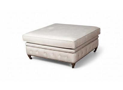Club Footstool Lounge Ottoman Leather Textile Designer Ottoman Chesterfield