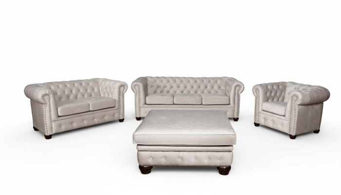 Chesterfield Sofa Suite 3+1+1 Seater Design Couch Upholstered Sofa Set