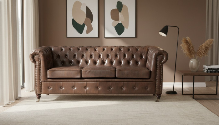 Designer Chesterfield sofa set couch upholstery set 3+2+1 seaters