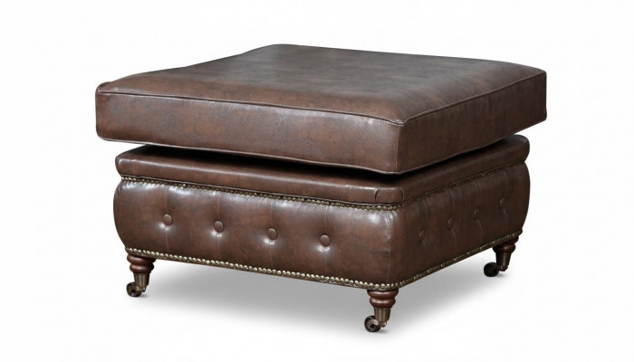 Chesterfield footstool club lounge stool leather textile ottoman designer