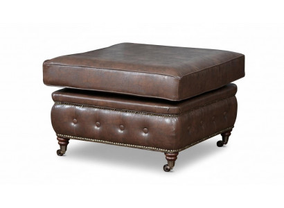 Chesterfield footstool club lounge stool leather textile ottoman designer