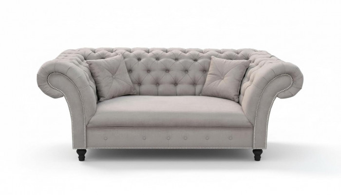 New 2-seater Chesterfield Upholstered Couch Fabric Sofas Seating Set