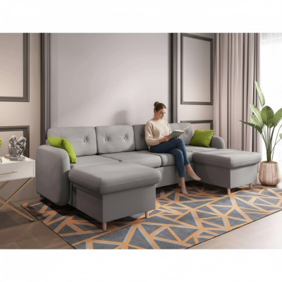 Living area sofa bed function fabric corner sofa U-shape decor couch design upholstery