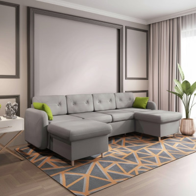 Living area sofa bed function fabric corner sofa U-shape decor couch design upholstery