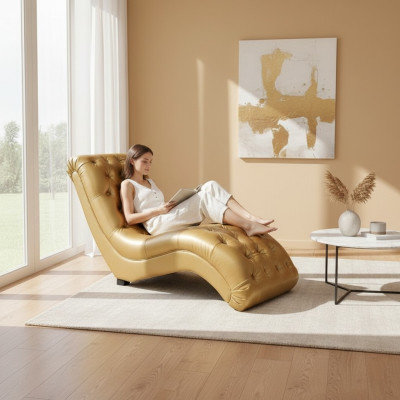 Chesterfield Chaise Longue Sofa Lounge Chaise Club Decor Relax Loungers Leather