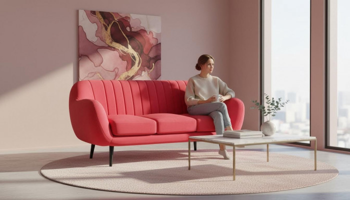Three-seater couch upholstery design sofa 3-seater sofas room red luxury couches