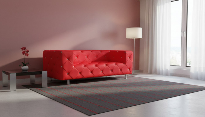 Three-Seater Design Sofa Couch Upholstered Sofa Textile Sofa Modern Relax Club 3 Seater