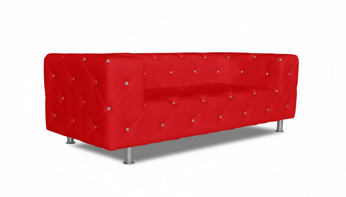 Three-Seater Design Sofa Couch Upholstered Sofa Textile Sofa Modern Relax Club 3 Seater