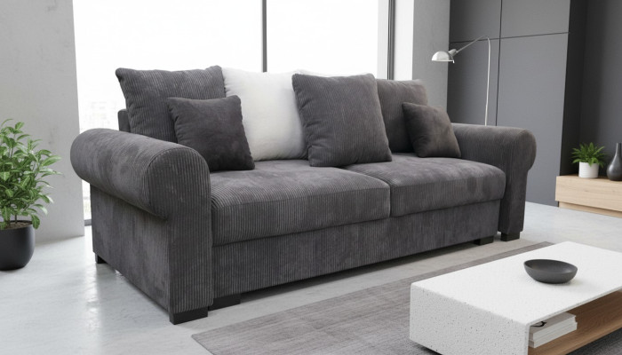 Big XXL sleeper sofa lounge living room couch 256cm bed function sofa