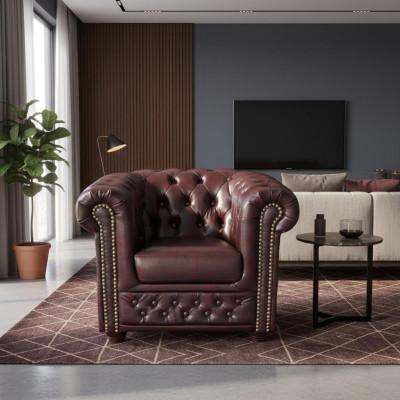 Chesterfield Armchair TV Couch 1-Seater Sofa Fabric Textile Couches Upholstery