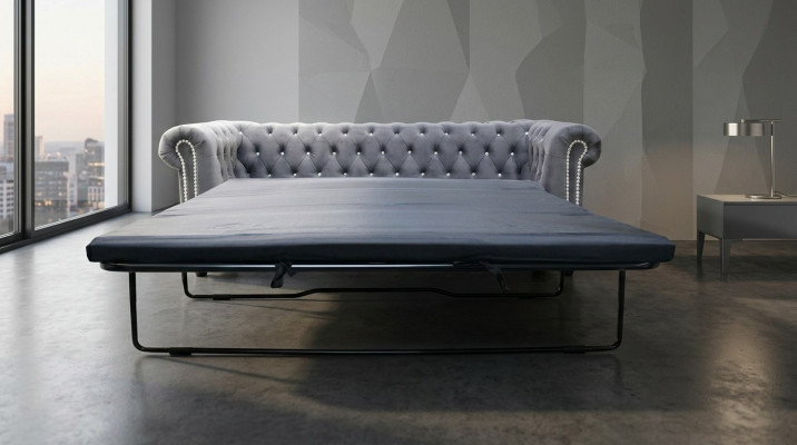 Chesterfield 3-seater sofa with bed function, couch upholstery set, couches, sleeping