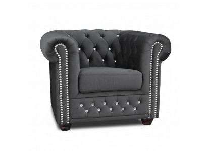 Chesterfield Armchair TV Couch 1-Seater Sofa Textile Fabric Sofas Upholstery New