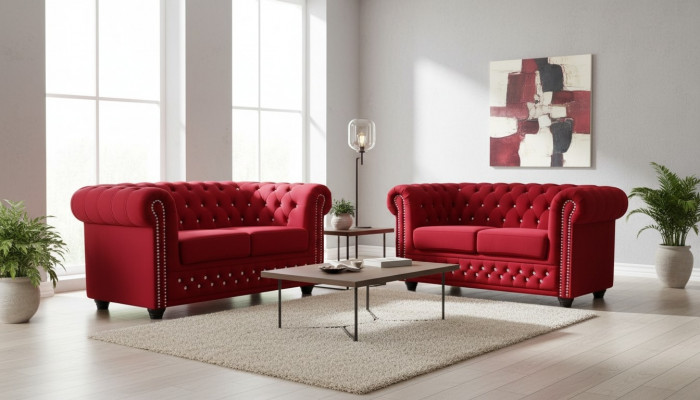 Sofa set 2+1 seater sofas couch upholstery blue classic couch set