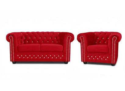 Sofa set 2+1 seater sofas couch upholstery blue classic couch set