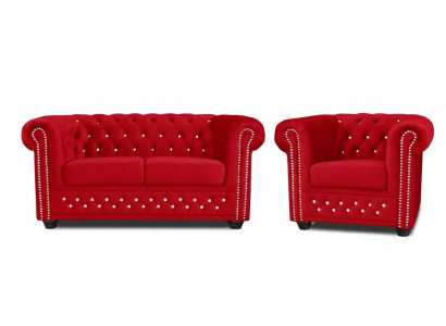 Sofa set 2+1 seater sofas couch upholstery blue classic couch set