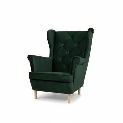 Chesterfield Armchair TV Couch 1 Seater Sofa Fabric Textile Wingback Chair