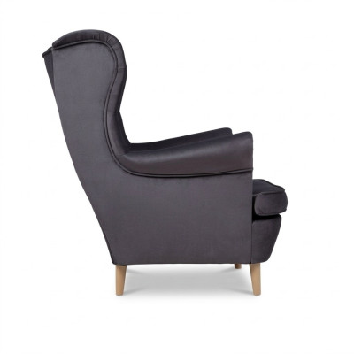 Chesterfield wing chair armchair couch sofa upholstery seat lounge relax gray