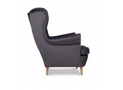 Chesterfield wing chair armchair couch sofa upholstery seat lounge relax gray