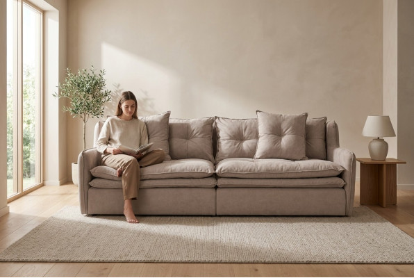 Lümmel Sofa 4-Seater Fabric Sofas Luxury Couch Big Upholstered 265cm