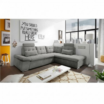 Design corner sofa L-shape sofa couch with bed function upholstered sleeper sofa textile