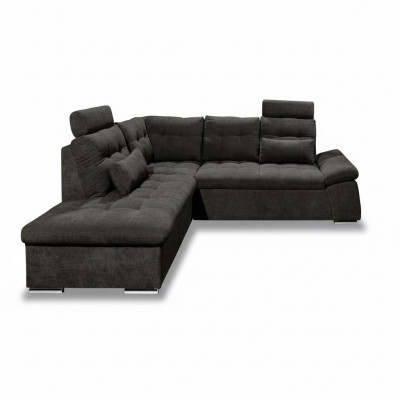 Sectional L-shape sofa couch design modern fabric upholstery with bed function