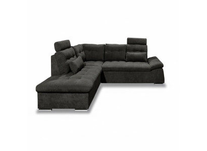 Sectional L-shape sofa couch design modern fabric upholstery with bed function