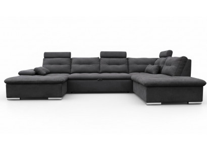 Corner sofa U shape, sofa living landscape set, fabric sofas with bed function sleep