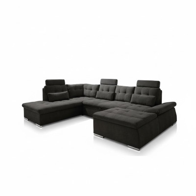 U-shaped sectional sofa design modern upholstery textile bed box with sleeping function