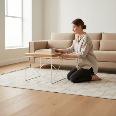Side Table Coffee Table Real Wood Solid Furniture Oak 55x55cm New Tables