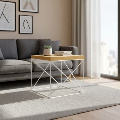 Side Table Coffee Table Real Wood Solid Furniture Oak 55x55cm New Tables
