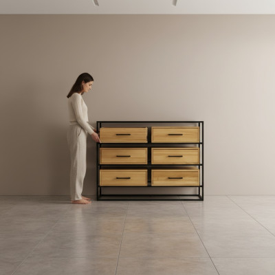 Design Chest Cupboards Shelf Authentic Wood Side Low Board